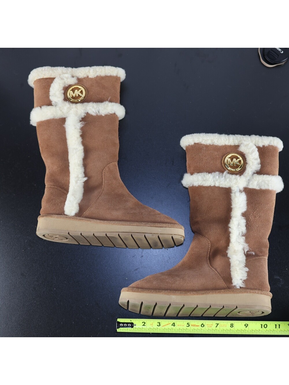Michael Kors Women's Size 6M Brown Suede Shearling Tall Boots